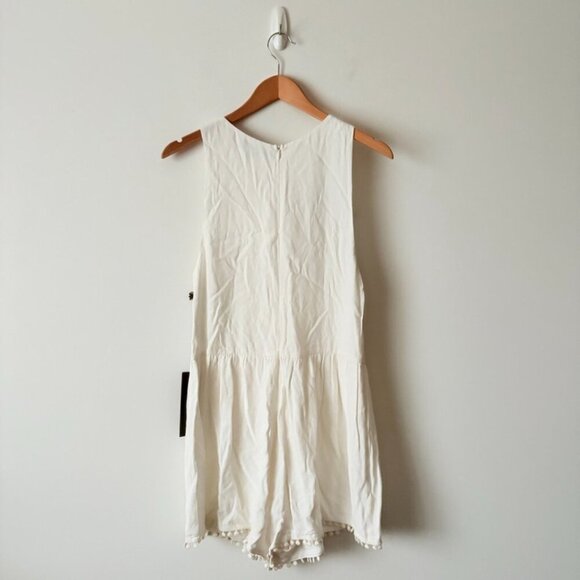 For Love And Lemons Pom Pom Romper Playsuit NWT White Size Small - Picture 5 of 7
